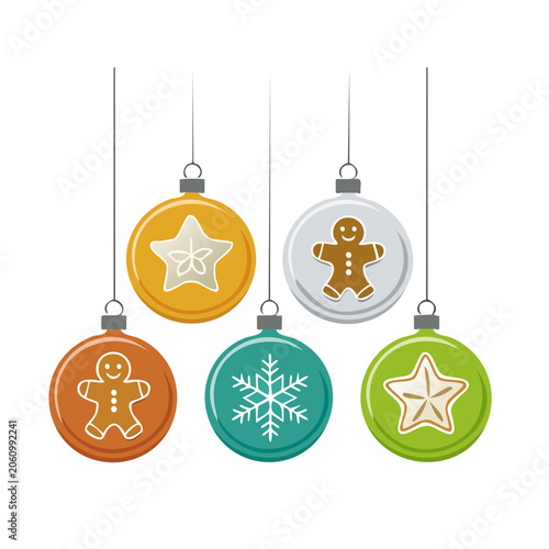 Hanging Christmas Ornaments with Gingerbread Man, Snowflake, and Star