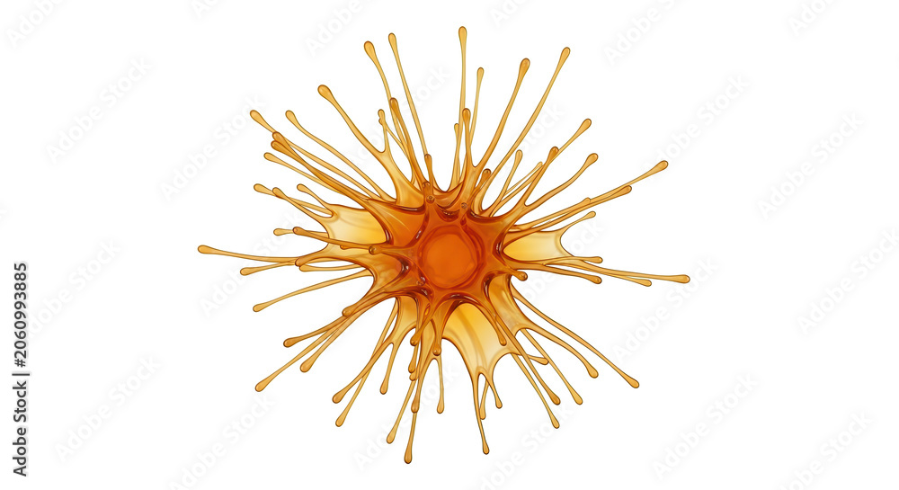 Obraz premium Neuron cell with dendrites, neuroscience, microscopic view