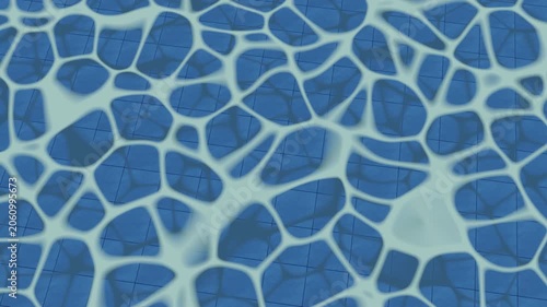 Abstract Blue Swimming Pool Water Caustic Wave Pattern Background. 4K