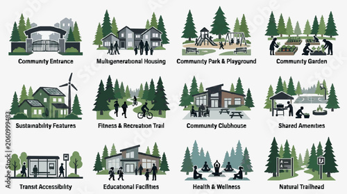 Bild auf Leinwand Community Green Spaces and Sustainable Parks.