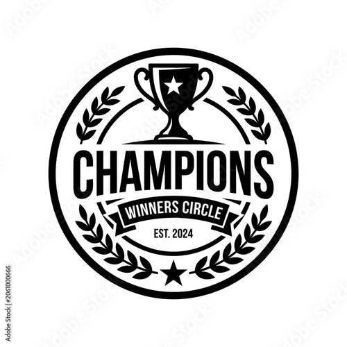 Champions Winners Circle Trophy Logo Emblem