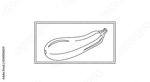 Zucchini Outline Drawing, Fresh Vegetable Line Art, Healthy Food Illustration