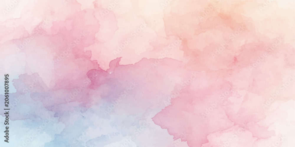 Fototapeta premium Abstract Pink Watercolor Sky Background with Soft Cloud Texture and Vintage Artistic Design