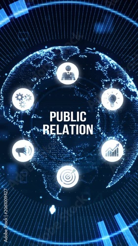 PR Public relations concept. Communication advertising marketing strategy.