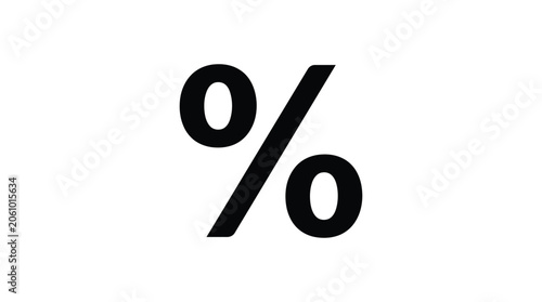 Quadro su tela Percent sign silhouette on a white background silhouette