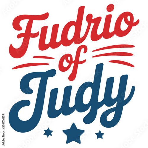 Bold and retro typography with patriotic colors and stars