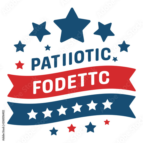 Bold patriotic emblem with stars and stripes, celebrating national pride and unity.