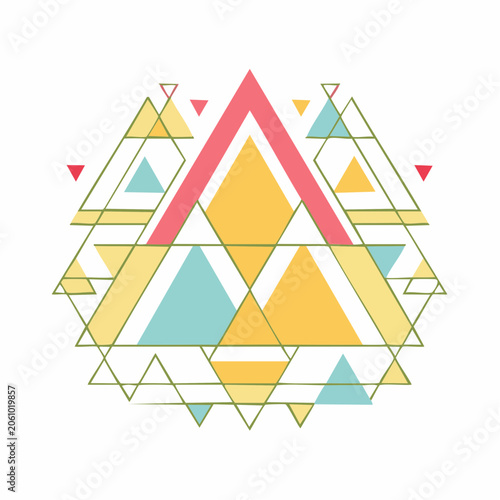Geometric Abstract Design with Triangles and Lines