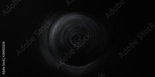 Cuadro en lienzo Circular black and white vortex pattern resembling deep space wormhole with hypnotic spiral movement and radial grain textures art