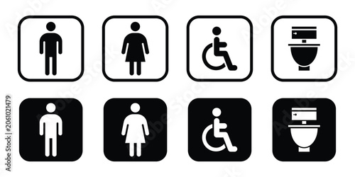 Bild auf Leinwand Toilet icons vector symbol