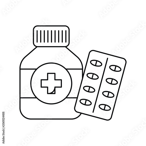 Medicine  icon with white background vector stock illustration