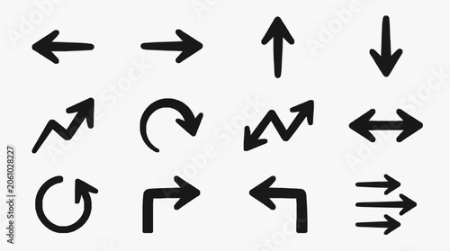 Foto Directional Arrows and Movement Symbols Set.