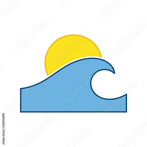 Minimalist flat design vector illustration of a blue rectangular frame