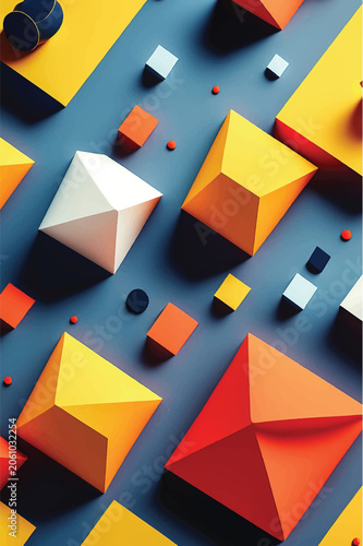 Geometric abstract background with colorful rectangle shapes. Vector vertical illustration	