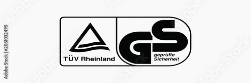 Bild auf Leinwand TUV Rheinland GS certification safety mark logo badge