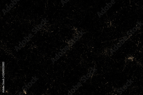 Quadro su tela Dark grunge texture with vintage film dust and scratches effect on black background for cinematic overlay photography backdrop dramatic atmosphere distressed surface artistic pattern rough material