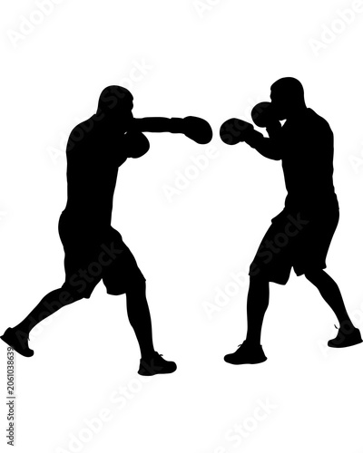 Tableau sur toile silhouette of a UFC Fight  tshirt design tattoo art