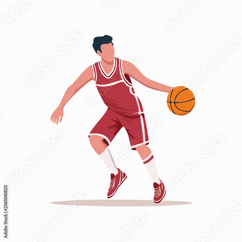 Basketball Player Dribbling Ball