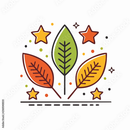 Autumn Leaves and Stars Icon