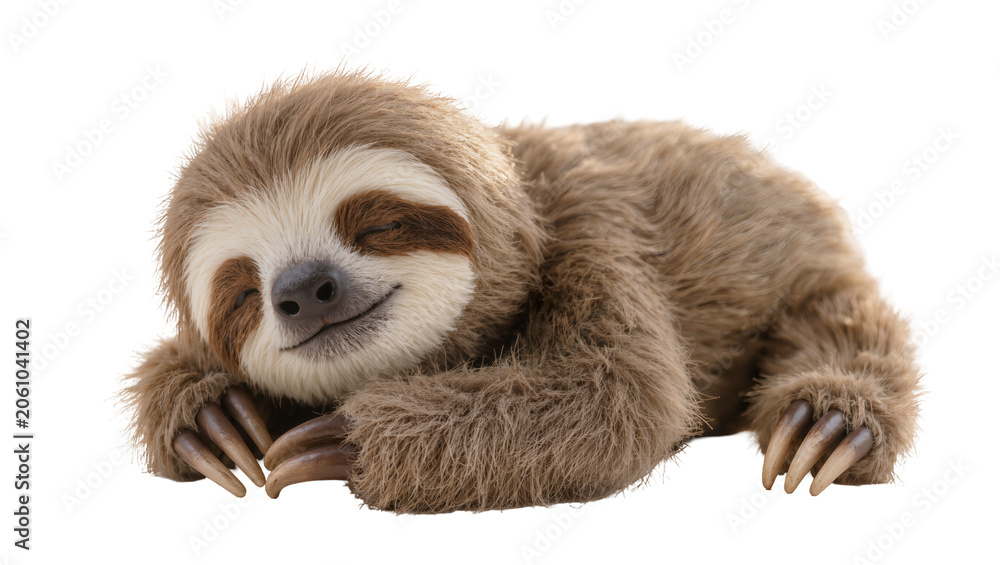 Obraz premium Cute baby sloth sleeping peacefully soft fur, gentle smile