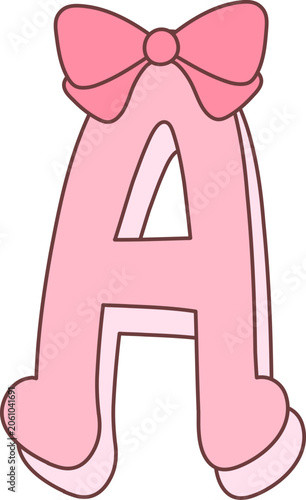 A Letter Coquette Alphabet Decoration Cute Girly Trendy Element
