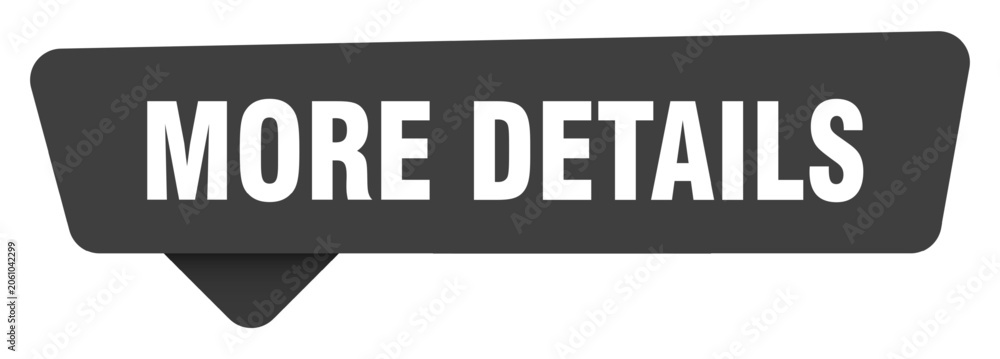 Obraz premium more details black sign isolated on transpatent background. more details sticker