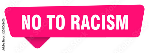 Tableau sur toile no to racism magenta sticker isolated on transpatent background