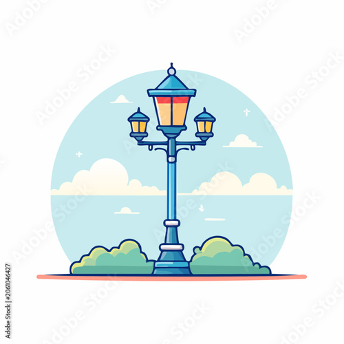 Vintage Street Lamp Illustration