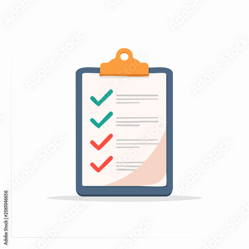 Clipboard with Checklist and Checkmarks