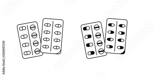 Medicine  set icon with white background vector stock illustration