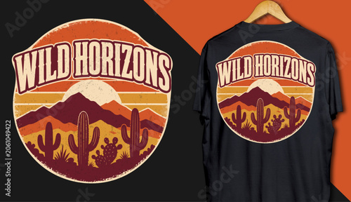 WILD HORIZONS Typography T-Shirt and Hoodie Design – Adventure and Outdoor Lifestyle Graphic