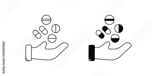 Drugs  set icon with white background vector stock illustration