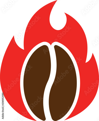 coffee icon with fire logo vector illustration