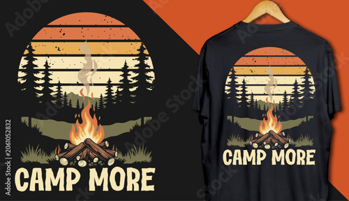 Camping Adventure Typography T-Shirt and Hoodie Design with Outdoor Nature Theme