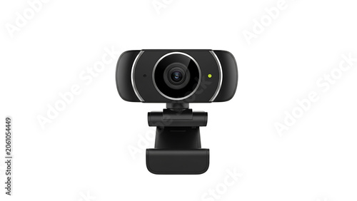 Close-up View of Black Webcam