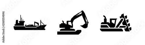 Konstfotografi Dredger Icons Set