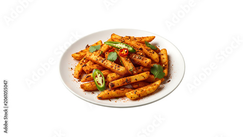 Spicy Twisted Fries on Plate