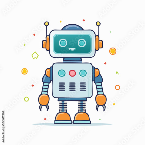 Cute Cartoon Robot Character