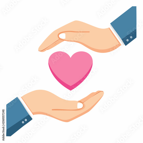 Hands Protecting Pink Heart