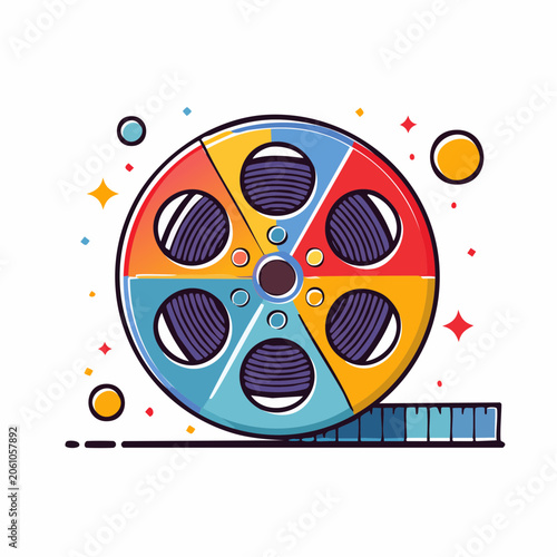 Colorful Film Reel Illustration