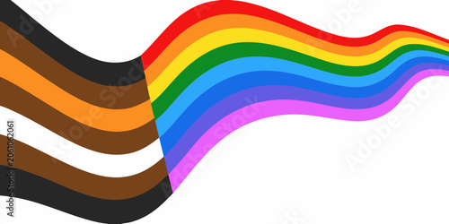 Photos Flowing rainbow and brown stripes a colorful wave pattern on a transparent backg