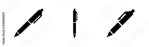 Foto Pen icons: writing instrument in different orientations.