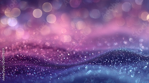 Ethereal shimmering waves of purple, pink, and blue glitter
