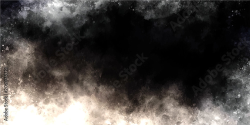Φωτογραφία Dark smoky textured border with white mist and particulate overlay on black background