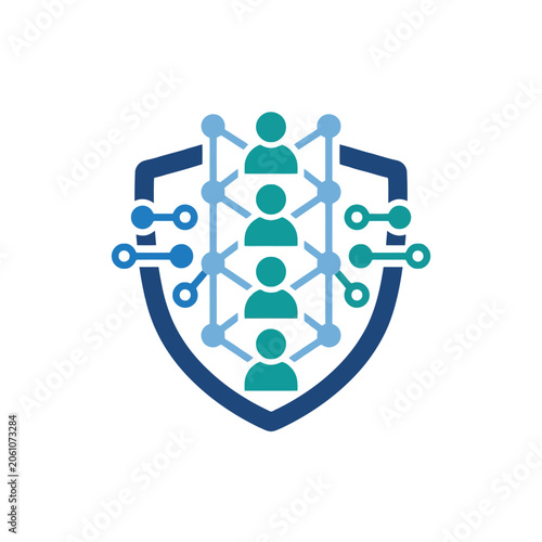 A digital shield icon representing secure network connections for users
