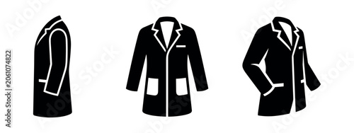 Tableau sur toile Professional Lab Coat and Doctor's Jacket Icons Set
