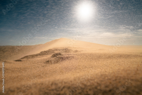 Obraz na plátně Tempête de sable sur la Dune du Pilat sous soleil ardent