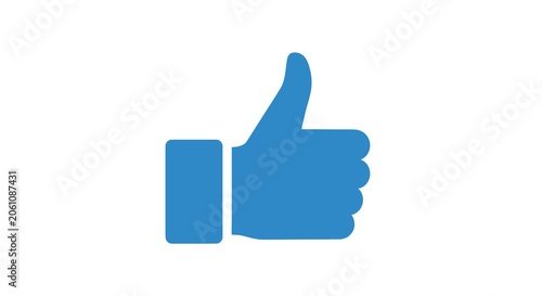 Foto Thumbs Up Icon Flat Blue Design On White Background