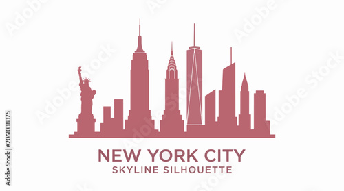 Foto New York City Skyline Flat Vector Illustration Graphic Resources Commercial Use