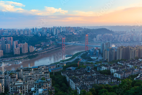 Chongqing city at sunset